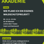 Waldjugendakademie - Wie plane ich ein eigenes Waldschutzprojekt?